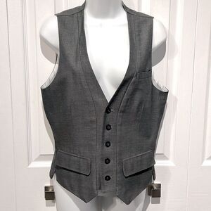 Guess Unisex Charcoal Grey‎ Lined Button Closure Vest Size XS